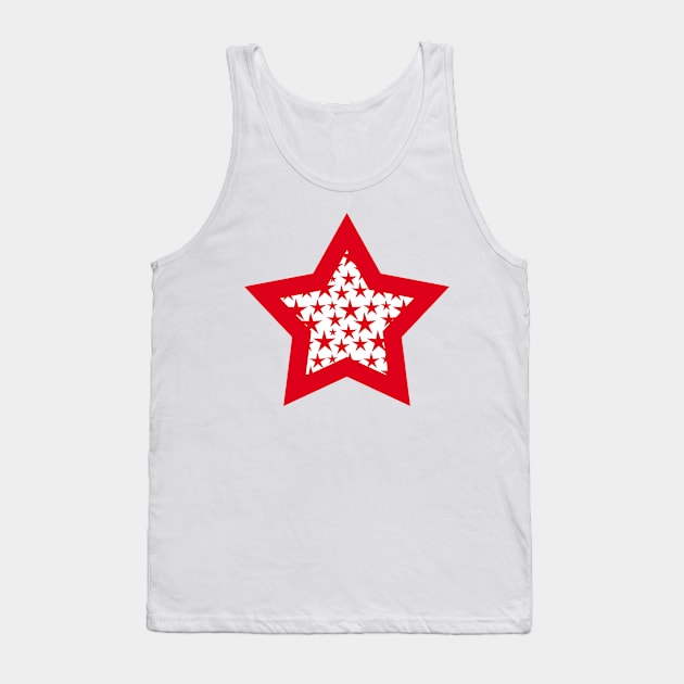 Red stars on white Tank Top by hereswendy